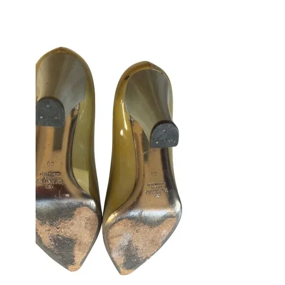 Valentino Garavani Grey Patent Leather Pointed-Toe Pumps Size 40 - Picture 5 of 5